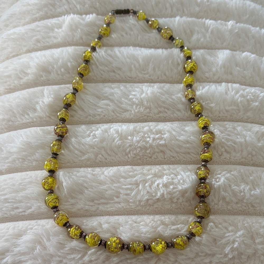 Vintage Murano beads with copper